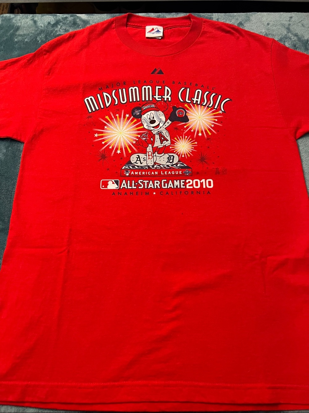 Majestic x Mickey 2010 Red Midsummer Classic All-Star Graphic Tee , NWOT